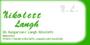 nikolett langh business card